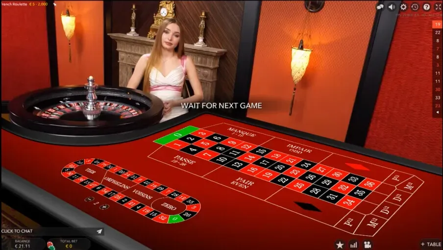 Evolution French Roulette live dealer table