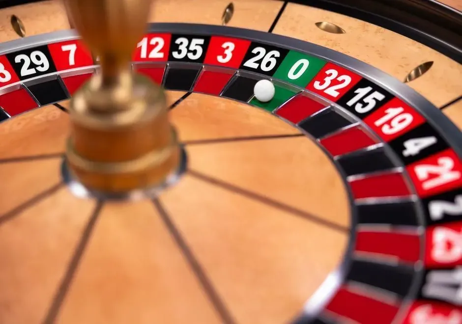 Ball approaching zero on a physical roulette wheel